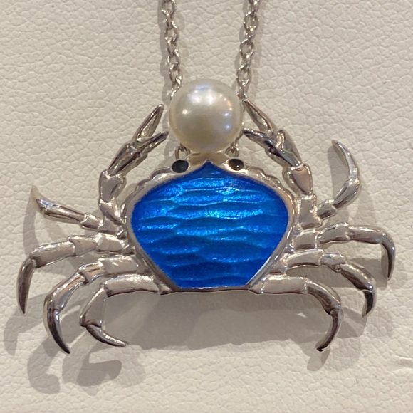 Nicole Barr Sterling Crab with Pearl - Picture 1 of 6
